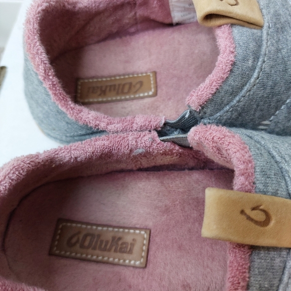 OluKai Lania Comfort Slip On Lightweight Gray Pink Slipper Size 8 - Picture 4 of 8